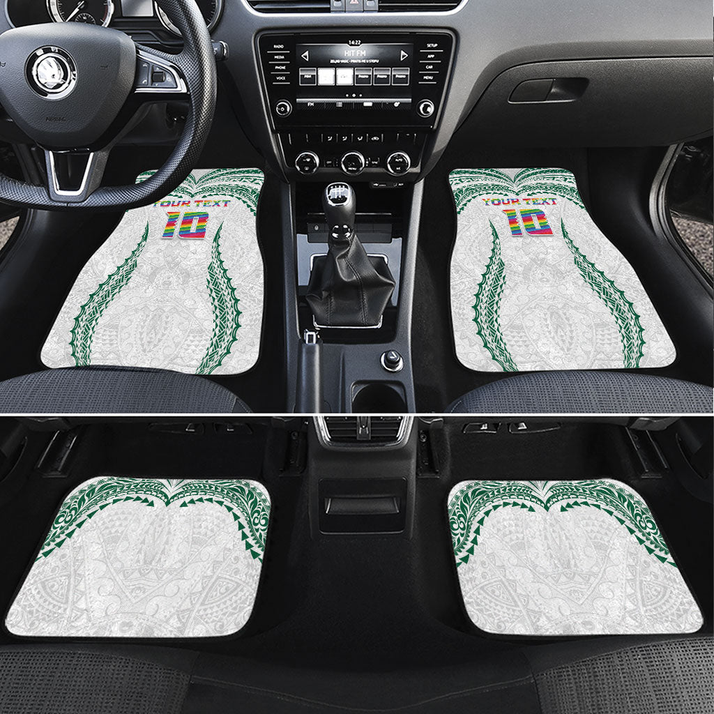 Custom Hawaii Rainbow Warriors Car Mats Polynesian Motif White Color