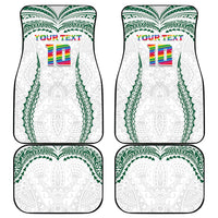 Custom Hawaii Rainbow Warriors Car Mats Polynesian Motif White Color