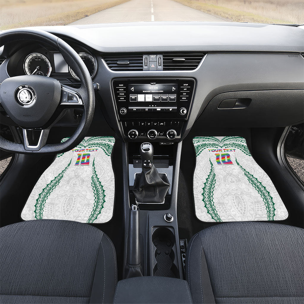 Custom Hawaii Rainbow Warriors Car Mats Polynesian Motif White Color