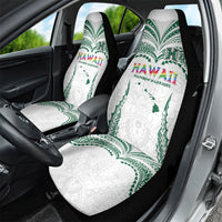 Hawaii Rainbow Warriors Car Seat Cover Polynesian Motif White Color