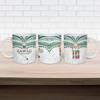 Custom Hawaii Rainbow Warriors Ceramic Mug Polynesian Motif White Color