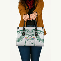 Hawaii Rainbow Warriors Leather Bag Polynesian Motif White Color