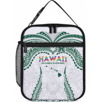 Hawaii Rainbow Warriors Lunch Bag Polynesian Motif White Color