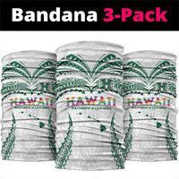 Hawaii Rainbow Warriors Neck Gaiter Polynesian Motif White Color