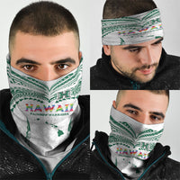 Hawaii Rainbow Warriors Neck Gaiter Polynesian Motif White Color