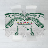 Hawaii Rainbow Warriors Tablecloth Polynesian Motif White Color