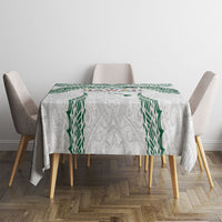 Hawaii Rainbow Warriors Tablecloth Polynesian Motif White Color