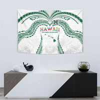Hawaii Rainbow Warriors Tapestry Polynesian Motif White Color