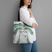 Hawaii Rainbow Warriors Tote Bag Polynesian Motif White Color