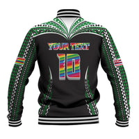 Custom Hawaii Rainbow Warriors Baseball Jacket Polynesian Motif Black Color
