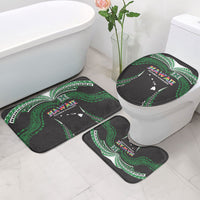 Hawaii Rainbow Warriors Bathroom Set Polynesian Motif Black Color