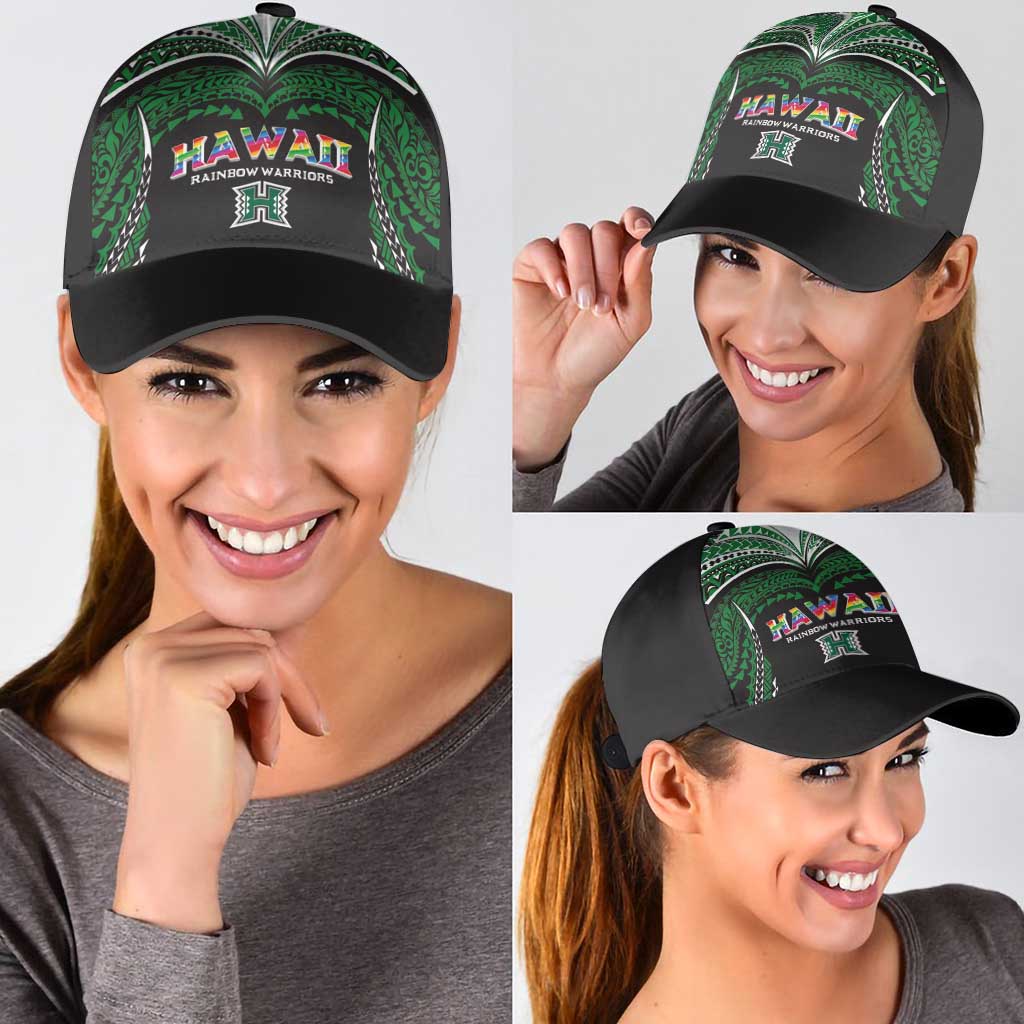 Hawaii Rainbow Warriors Classic Cap Polynesian Motif Black Color
