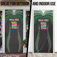 Custom Hawaii Rainbow Warriors Door Cover Polynesian Motif Black Color