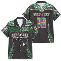 Custom Hawaii Rainbow Warriors Family Matching Off Shoulder Maxi Dress and Hawaiian Shirt Polynesian Motif Black Color