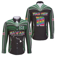 Custom Hawaii Rainbow Warriors Family Matching Puletasi and Hawaiian Shirt Polynesian Motif Black Color