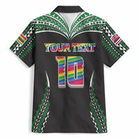 Custom Hawaii Rainbow Warriors Hawaiian Shirt Polynesian Motif Black Color