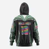 Custom Hawaii Rainbow Warriors Hoodie Polynesian Motif Black Color