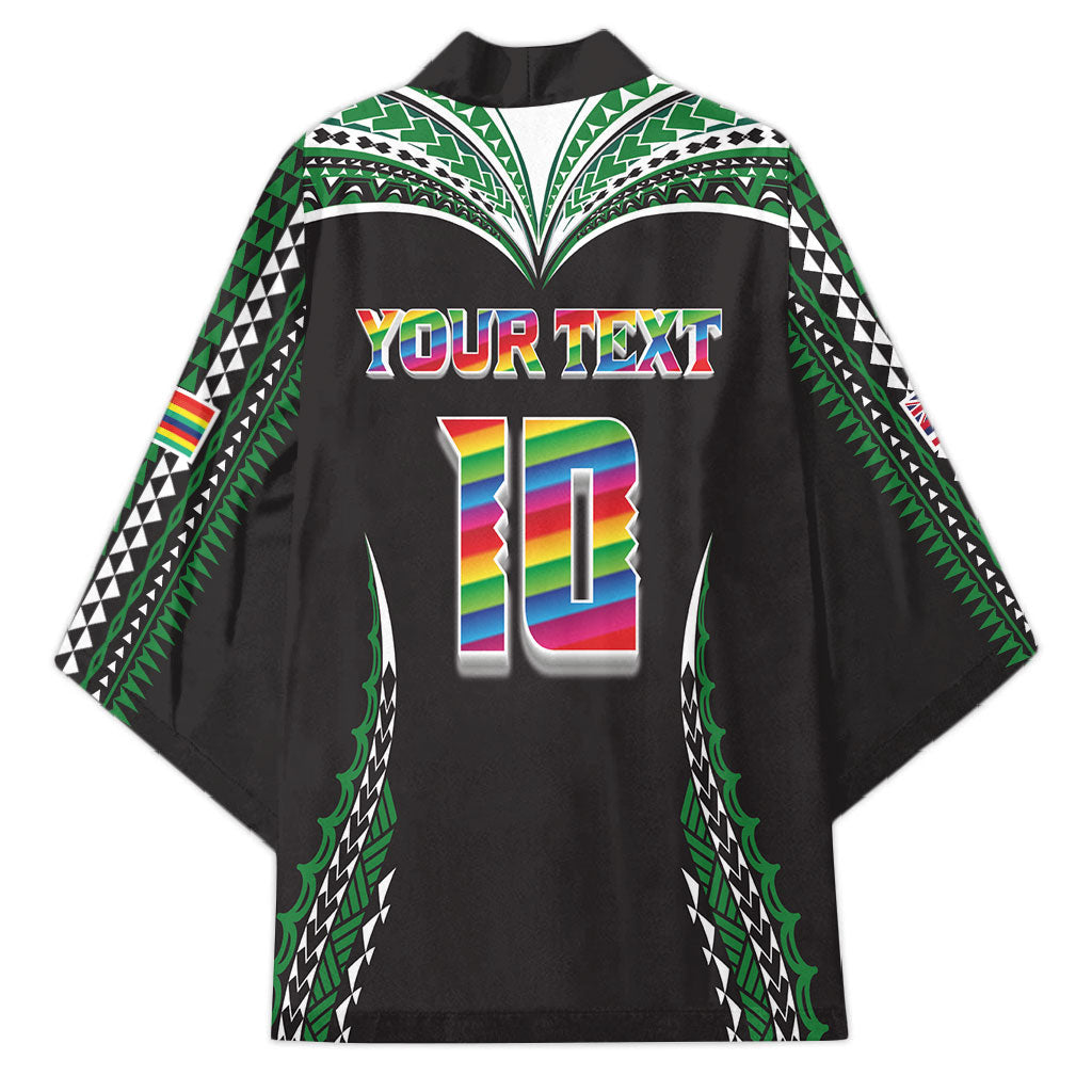 Custom Hawaii Rainbow Warriors Kimono Polynesian Motif Black Color