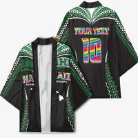 Custom Hawaii Rainbow Warriors Kimono Polynesian Motif Black Color