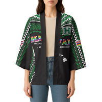 Custom Hawaii Rainbow Warriors Kimono Polynesian Motif Black Color