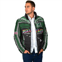 Custom Hawaii Rainbow Warriors Padded Jacket Polynesian Motif Black Color