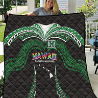 Hawaii Rainbow Warriors Quilt Polynesian Motif Black Color