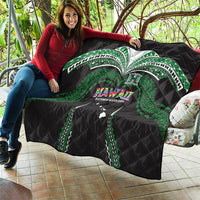 Hawaii Rainbow Warriors Quilt Polynesian Motif Black Color