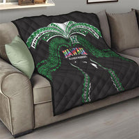 Hawaii Rainbow Warriors Quilt Polynesian Motif Black Color
