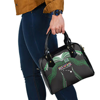 Hawaii Rainbow Warriors Shoulder Handbag Polynesian Motif Black Color