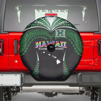 Hawaii Rainbow Warriors Spare Tire Cover Polynesian Motif Black Color