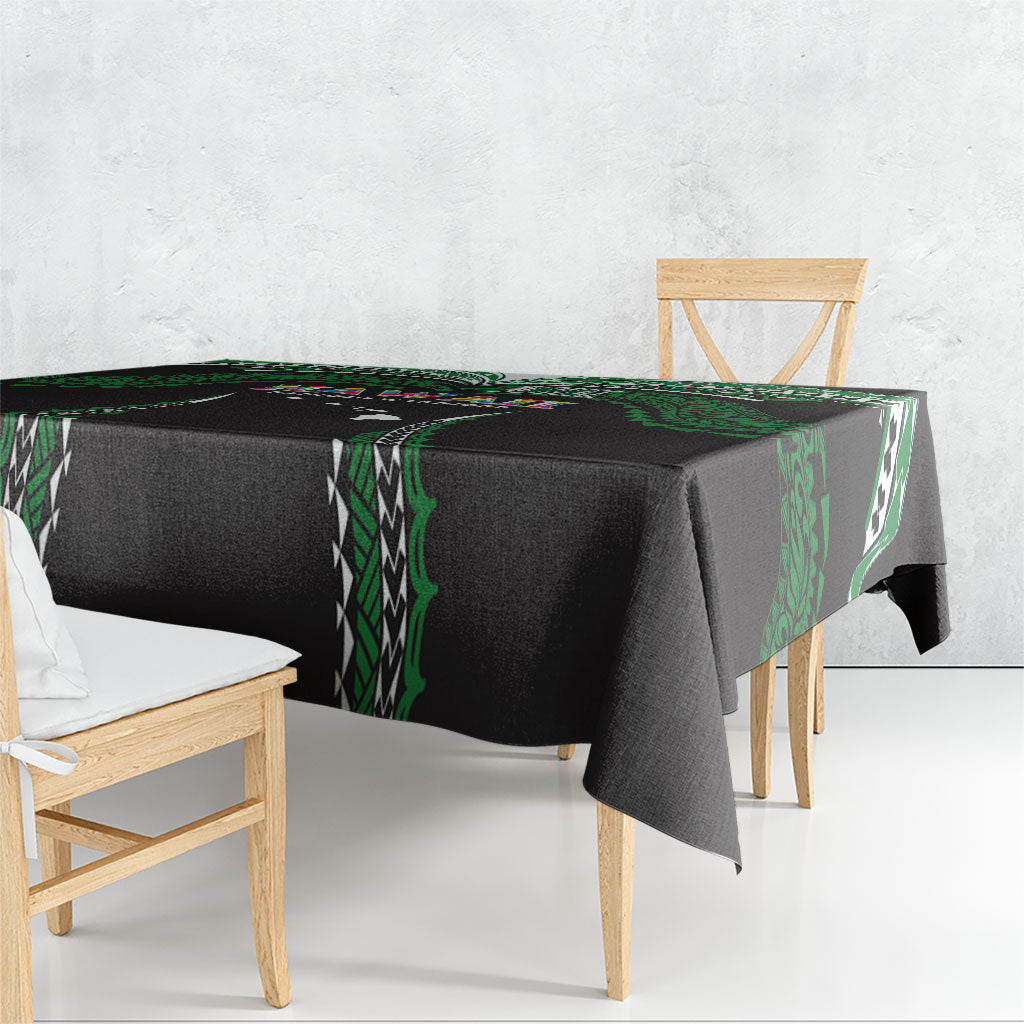Hawaii Rainbow Warriors Tablecloth Polynesian Motif Black Color