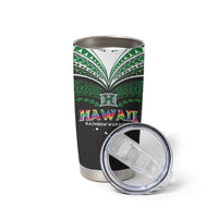 Custom Hawaii Rainbow Warriors Tumbler Cup Polynesian Motif Black Color