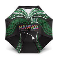 Hawaii Rainbow Warriors Umbrella Polynesian Motif Black Color