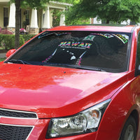 Hawaii Rainbow Warriors Auto Sun Shade Polynesian Motif Special Edition Rainbow Gradient