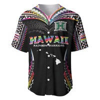 Custom Hawaii Rainbow Warriors Baseball Jersey Polynesian Motif Special Edition Rainbow Gradient