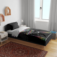 Hawaii Rainbow Warriors Bedding Set Polynesian Motif Special Edition Rainbow Gradient