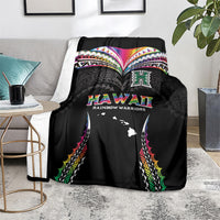 Hawaii Rainbow Warriors Blanket Polynesian Motif Special Edition Rainbow Gradient