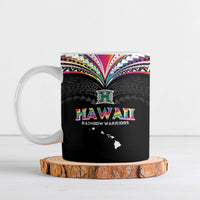 Custom Hawaii Rainbow Warriors Ceramic Mug Polynesian Motif Special Edition Rainbow Gradient
