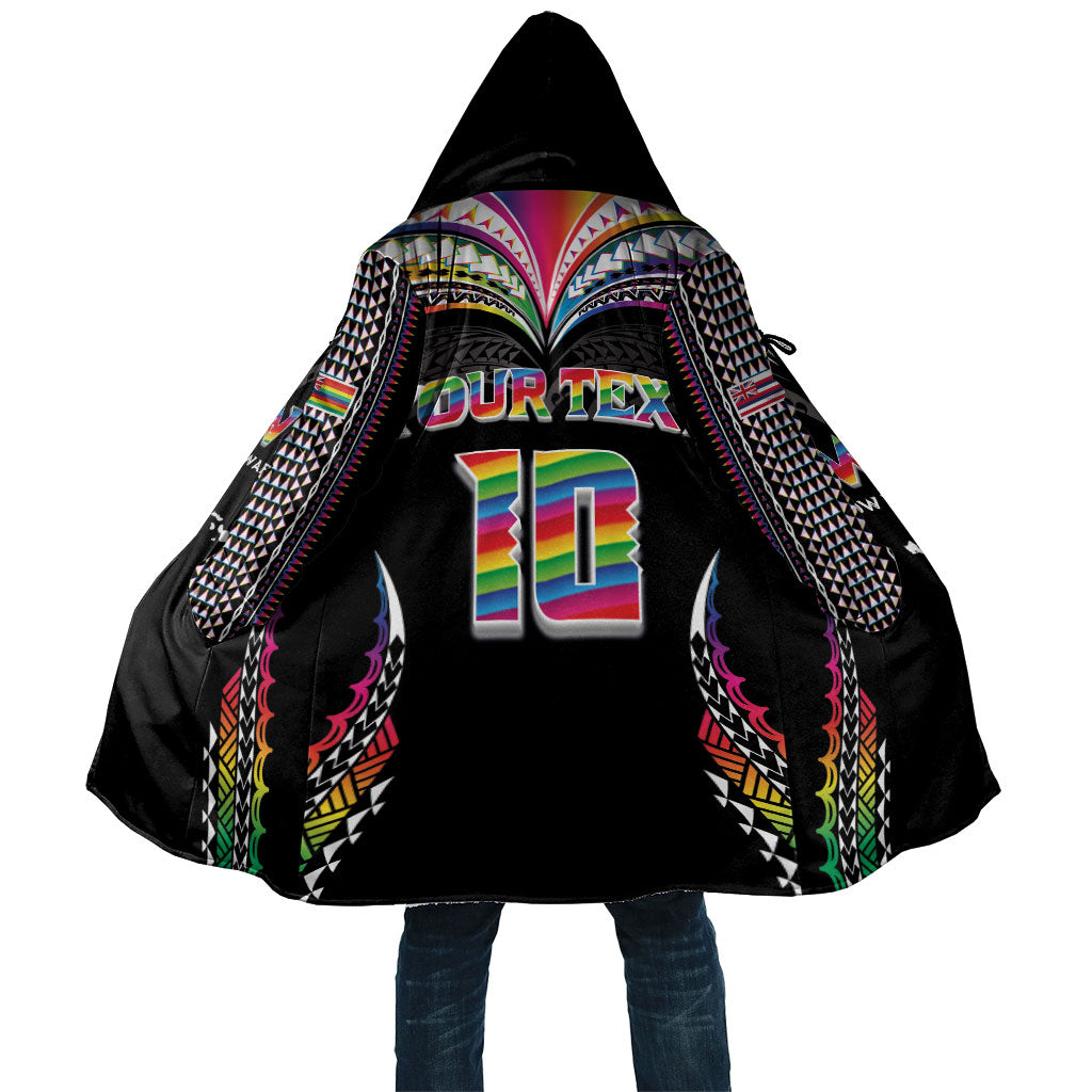 Custom Hawaii Rainbow Warriors Cloak Polynesian Motif Special Edition Rainbow Gradient