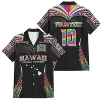 Custom Hawaii Rainbow Warriors Family Matching Summer Maxi Dress and Hawaiian Shirt Polynesian Motif Special Edition Rainbow Gradient