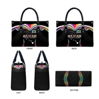 Hawaii Rainbow Warriors Leather Bag Polynesian Motif Special Edition Rainbow Gradient