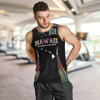 Custom Hawaii Rainbow Warriors Men Tank Top Polynesian Motif Special Edition Rainbow Gradient