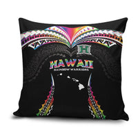 Hawaii Rainbow Warriors Pillow Cover Polynesian Motif Special Edition Rainbow Gradient
