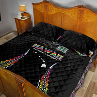 Hawaii Rainbow Warriors Quilt Bed Set Polynesian Motif Special Edition Rainbow Gradient