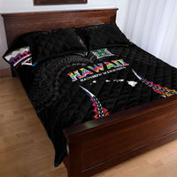 Hawaii Rainbow Warriors Quilt Bed Set Polynesian Motif Special Edition Rainbow Gradient