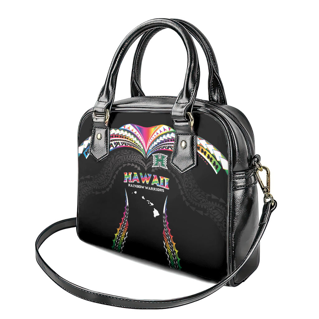 Hawaii Rainbow Warriors Shoulder Handbag Polynesian Motif Special Edition Rainbow Gradient