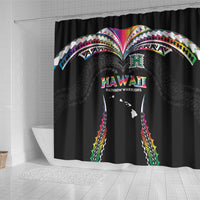 Hawaii Rainbow Warriors Shower Curtain Polynesian Motif Special Edition Rainbow Gradient
