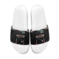 Hawaii Rainbow Warriors Slide Sandals Polynesian Motif Special Edition Rainbow Gradient