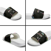 Hawaii Rainbow Warriors Slide Sandals Polynesian Motif Special Edition Rainbow Gradient