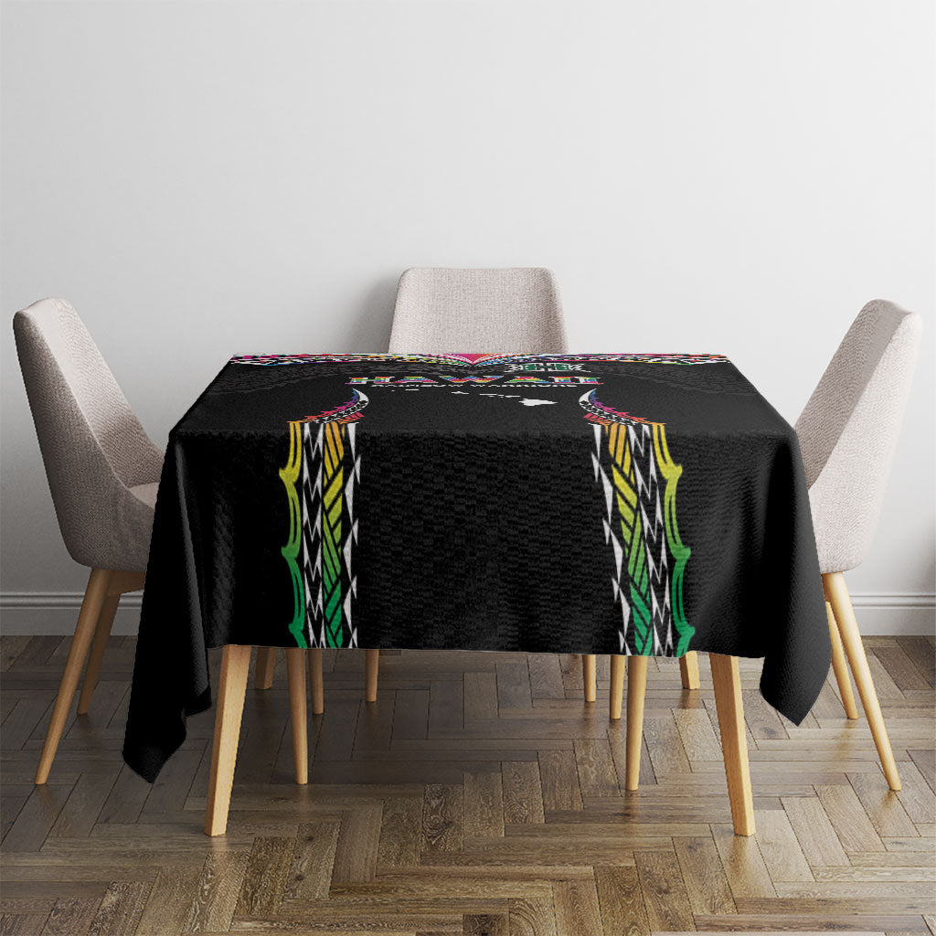 Hawaii Rainbow Warriors Tablecloth Polynesian Motif Special Edition Rainbow Gradient